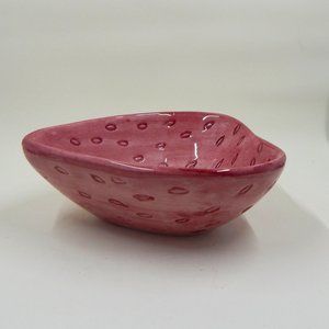ELPA Alcobaca Hand-Painted Strawberry Dish Berry Candy Bowl For Block Basics